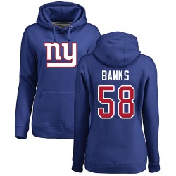 Women's Carl Banks Royal Blue Name & Number Logo - #58 Football New York Giants Pullover Hoodie