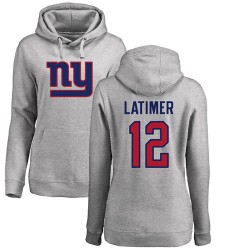 Women's Cody Latimer Ash Name & Number Logo - #12 Football New York Giants Pullover Hoodie
