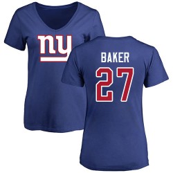 Women's Deandre Baker Royal Blue Name & Number Logo - #27 Football New York Giants T-Shirt