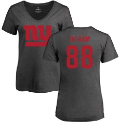 Women's Evan Engram Ash One Color - #88 Football New York Giants T-Shirt