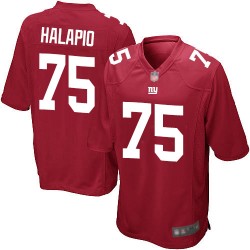 Game Men's Jon Halapio Red Alternate Jersey - #75 Football New York Giants