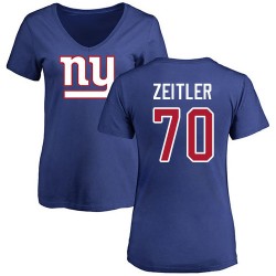 Women's Kevin Zeitler Royal Blue Name & Number Logo - #70 Football New York Giants T-Shirt