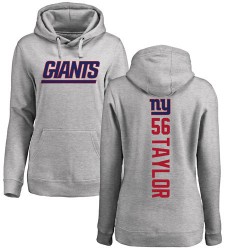 Women's Lawrence Taylor Ash Backer - #56 Football New York Giants Pullover Hoodie