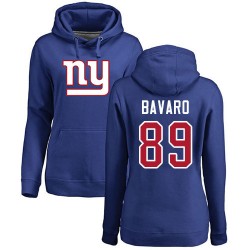 Women's Mark Bavaro Royal Blue Name & Number Logo - #89 Football New York Giants Pullover Hoodie