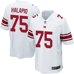 Game Men's Jon Halapio White Road Jersey - #75 Football New York Giants