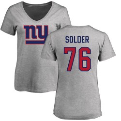 Women's Nate Solder Ash Name & Number Logo - #76 Football New York Giants T-Shirt