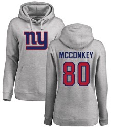 Women's Phil McConkey Ash Name & Number Logo - #80 Football New York Giants Pullover Hoodie