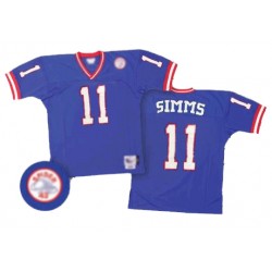 Authentic Men's Phil Simms Royal Blue Home Jersey - #11 Football New York Giants Throwback