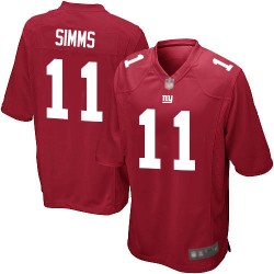 Game Men's Phil Simms Red Alternate Jersey - #11 Football New York Giants