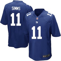 Game Men's Phil Simms Royal Blue Home Jersey - #11 Football New York Giants