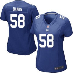 Game Women's Carl Banks Royal Blue Home Jersey - #58 Football New York Giants