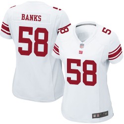 Game Women's Carl Banks White Road Jersey - #58 Football New York Giants