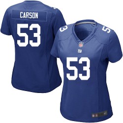Game Women's Harry Carson Royal Blue Home Jersey - #53 Football New York Giants
