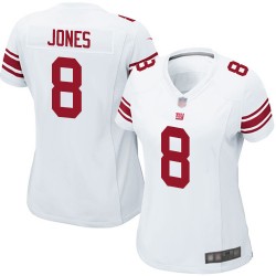 Game Women's Daniel Jones White Road Jersey - #8 Football New York Giants