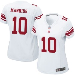 Game Women's Eli Manning White Road Jersey - #10 Football New York Giants