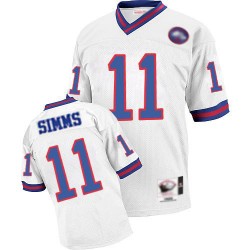 Authentic Men's Phil Simms White Road Jersey - #11 Football New York Giants Throwback