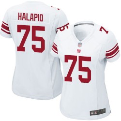 Game Women's Jon Halapio White Road Jersey - #75 Football New York Giants