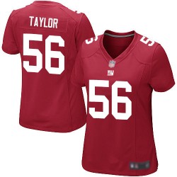 Game Women's Lawrence Taylor Red Alternate Jersey - #56 Football New York Giants