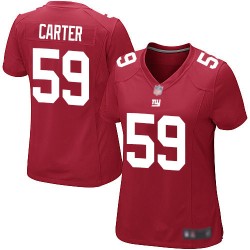 Game Women's Lorenzo Carter Red Alternate Jersey - #59 Football New York Giants