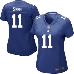 Game Women's Phil Simms Royal Blue Home Jersey - #11 Football New York Giants