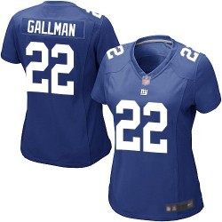 Game Women's Wayne Gallman Royal Blue Home Jersey - #22 Football New York Giants