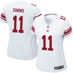 Game Women's Phil Simms White Road Jersey - #11 Football New York Giants