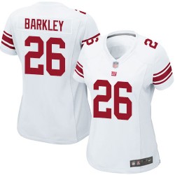 Game Women's Saquon Barkley White Road Jersey - #26 Football New York Giants