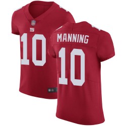 Elite Men's Eli Manning Red Alternate Jersey - #10 Football New York Giants Vapor Untouchable