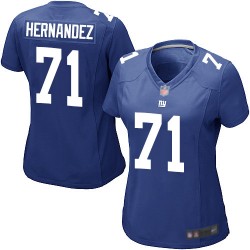 Game Women's Will Hernandez Royal Blue Home Jersey - #71 Football New York Giants