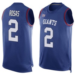Limited Men's Aldrick Rosas Royal Blue Jersey - #2 Football New York Giants Player Name & Number Tank Top