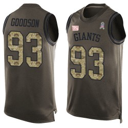 Limited Men's B.J. Goodson Green Jersey - #93 Football New York Giants Salute to Service Tank Top