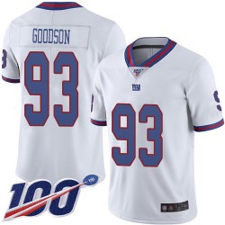 Limited Men's B.J. Goodson White Jersey - #93 Football New York Giants 100th Season Rush Vapor Untouchable