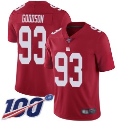 Limited Men's B.J. Goodson Red Jersey - #93 Football New York Giants 100th Season Inverted Legend