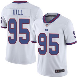 Limited Men's B.J. Hill White Jersey - #95 Football New York Giants Rush Vapor Untouchable