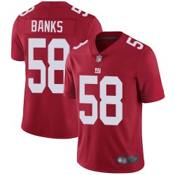 Limited Men's Carl Banks Red Jersey - #58 Football New York Giants Inverted Legend