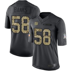 Limited Men's Carl Banks Black Jersey - #58 Football New York Giants 2016 Salute to Service