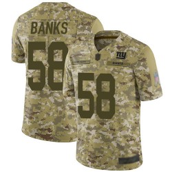 Limited Men's Carl Banks Camo Jersey - #58 Football New York Giants 2018 Salute to Service