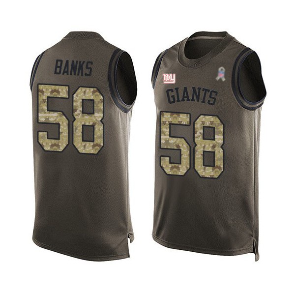 Limited Men's Carl Banks Green Jersey - #58 Football New York Giants ...