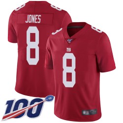 Limited Men's Daniel Jones Red Jersey - #8 Football New York Giants 100th Season Inverted Legend