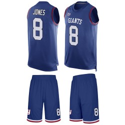 Limited Men's Daniel Jones Royal Blue Jersey - #8 Football New York Giants Tank Top Suit