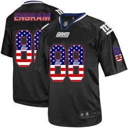 Elite Men's Evan Engram Black Jersey - #88 Football New York Giants USA Flag Fashion