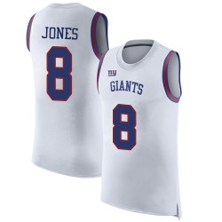 Limited Men's Daniel Jones White Jersey - #8 Football New York Giants Rush Player Name & Number Tank Top