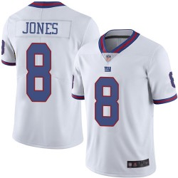 Limited Men's Daniel Jones White Jersey - #8 Football New York Giants Rush Vapor Untouchable