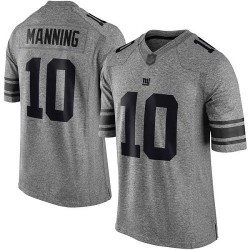 Limited Men's Eli Manning Gray Jersey - #10 Football New York Giants Gridiron