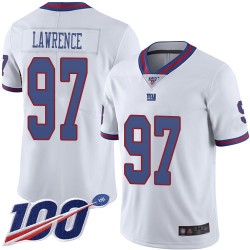 Limited Men's Dexter Lawrence White Jersey - #97 Football New York Giants 100th Season Rush Vapor Untouchable