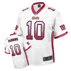 Elite Men's Eli Manning White Jersey - #10 Football New York Giants Drift Fashion