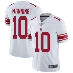 Limited Men's Eli Manning White Road Jersey - #10 Football New York Giants Vapor Untouchable