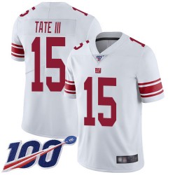 Limited Men's Golden Tate III White Road Jersey - #15 Football New York Giants 100th Season Vapor Untouchable