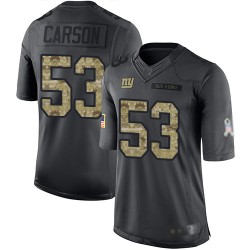Limited Men's Harry Carson Black Jersey - #53 Football New York Giants 2016 Salute to Service