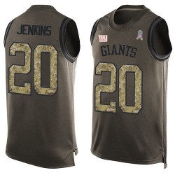 Limited Men's Janoris Jenkins Green Jersey - #20 Football New York Giants Salute to Service Tank Top